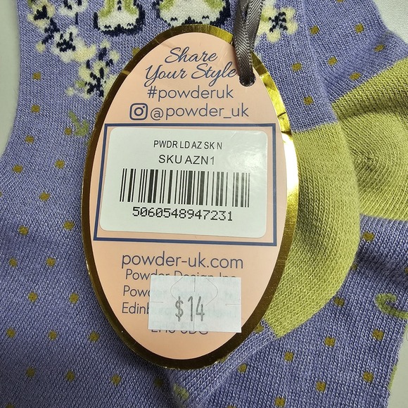 Purple Bamboo Letter N Ankle Socks Soft Women's Socks Perfect Gift by Powder - Picture 3 of 5